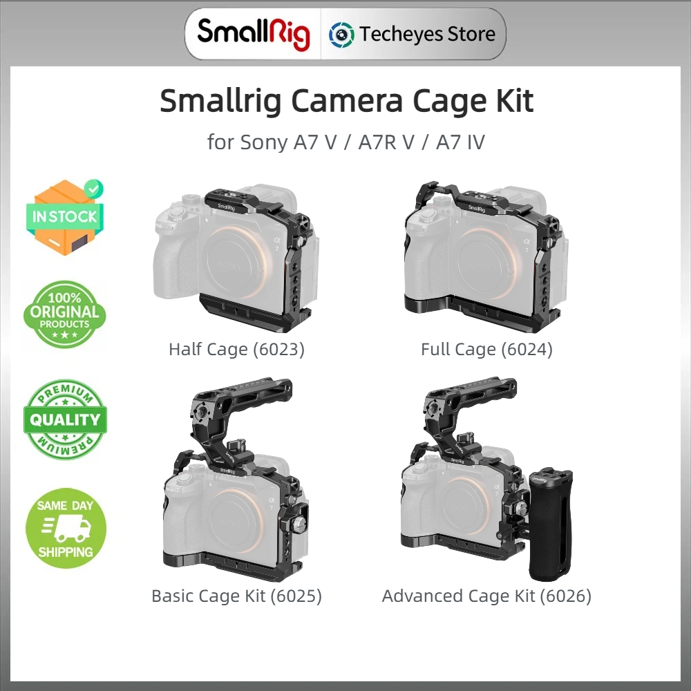 Smallrig ชุดกรงกล้องสําหรับ Sony A7 V/ A7R V/ A7 IV/ A7M5/ A7R5/ A7M4 6024/ 6025/ 6026 กรงเต็ม, ชุดกรงขั้นสูง, ครึ่ง