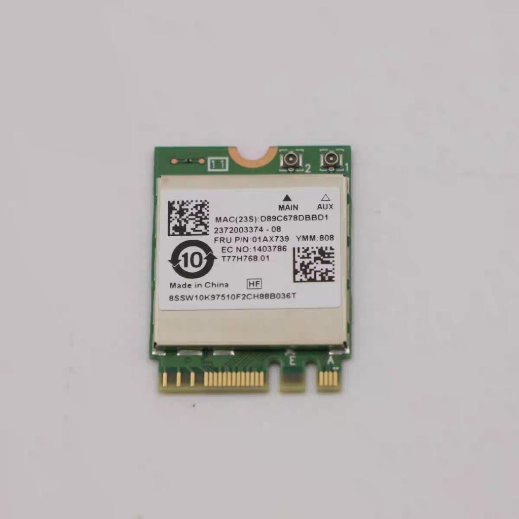 การ์ดเครือข่ายไร้สายสําหรับ Thinkpad E480 L480 L580 A485 01AX739