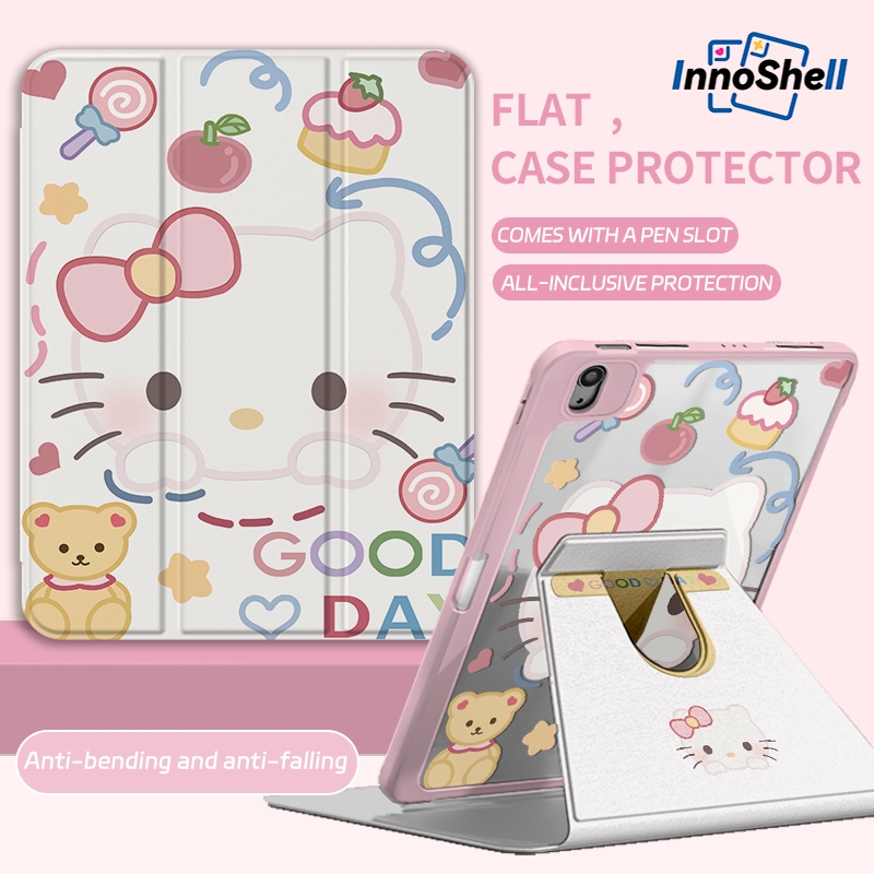 ⚡พร้อมส่ง⚡Kitty 360°เคสiPad หมุนได้สําหรับ iPad Air5/6 Air7 Gen9 Gen10 Gen11 Gen10 Pro11 ที่ใส่ปากกา