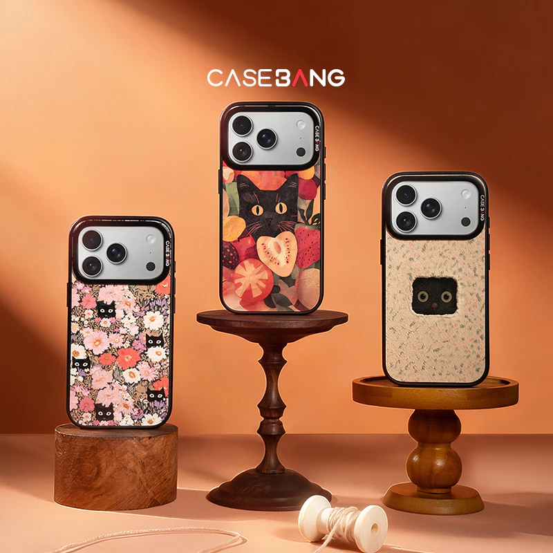 CASEBANG Black Cat Series เคสแม่เหล็ก ImagiSnap, เปลี่ยนกลับ, ป้องกันการตกกระแทกทหาร, เข้ากันได้กับ iPhone 13-17