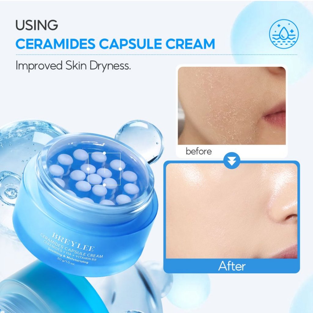 BREYLEE Soothing Moisturizing Ceramide Capsule Cream สําหรับ Skin Barrier Repair 30g