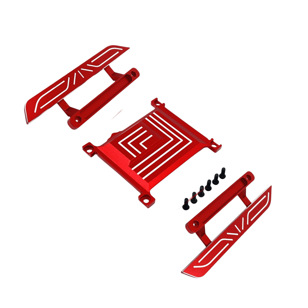 KOShobby โลหะอะไหล่อัพเกรดสําหรับ MN300 1/12 ถัง 300 RC Crawler - ฐานเกียร์อลูมิเนียม CNC และชุดคันเหยียบด้านข้าง, อุปกรณ์ป้องกันสําหรับงานหนัก