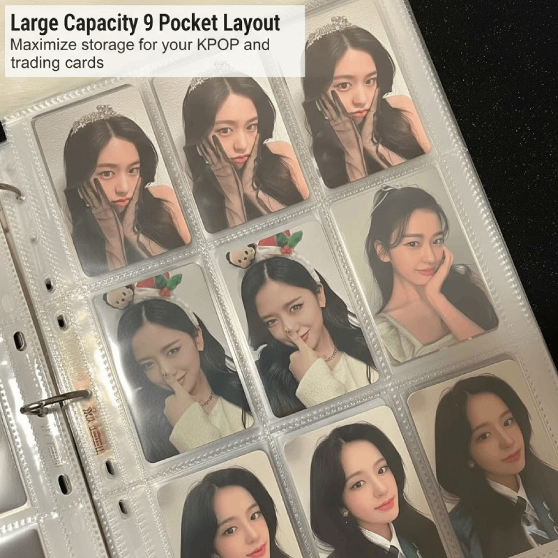 A4 Photocard Binder 9 Pocket Card Sleeves Polaroid KPOP Lomo Game Trading Card Holder อัลบั้มขนาดใหญ่