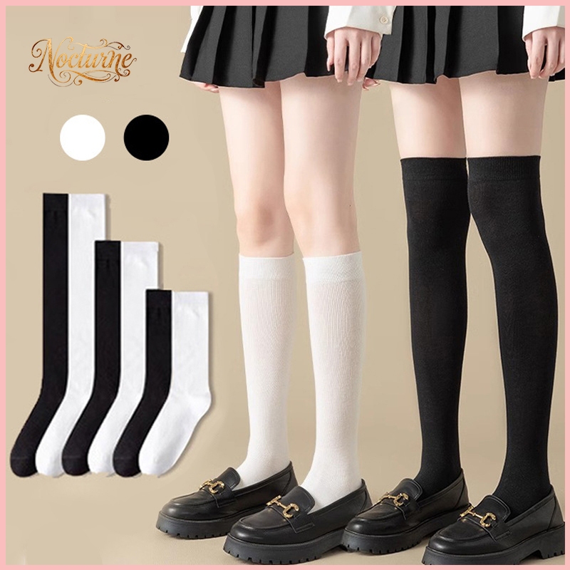 ⛟พร้อมส่งในไทย ถุงเท้ายาวถึงเข่าสไตล์ lolita ยืดหยุ่นสูง เหมาะสำหรับสวมใส่ทุกวัน