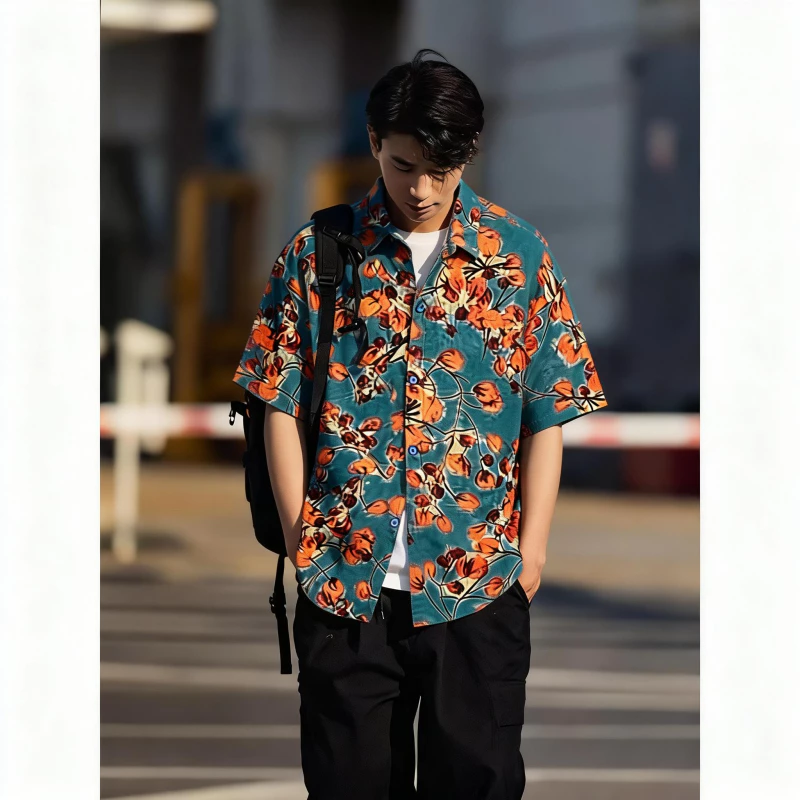 Hawaii Shirt เสื้อเชิ้ตแขนสั้น ลายดอกไม้ สไตล์เรโทร thumbnail 9