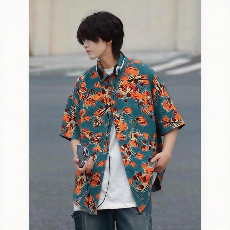 Hawaii Shirt เสื้อเชิ้ตแขนสั้น ลายดอกไม้ สไตล์เรโทร thumbnail 10