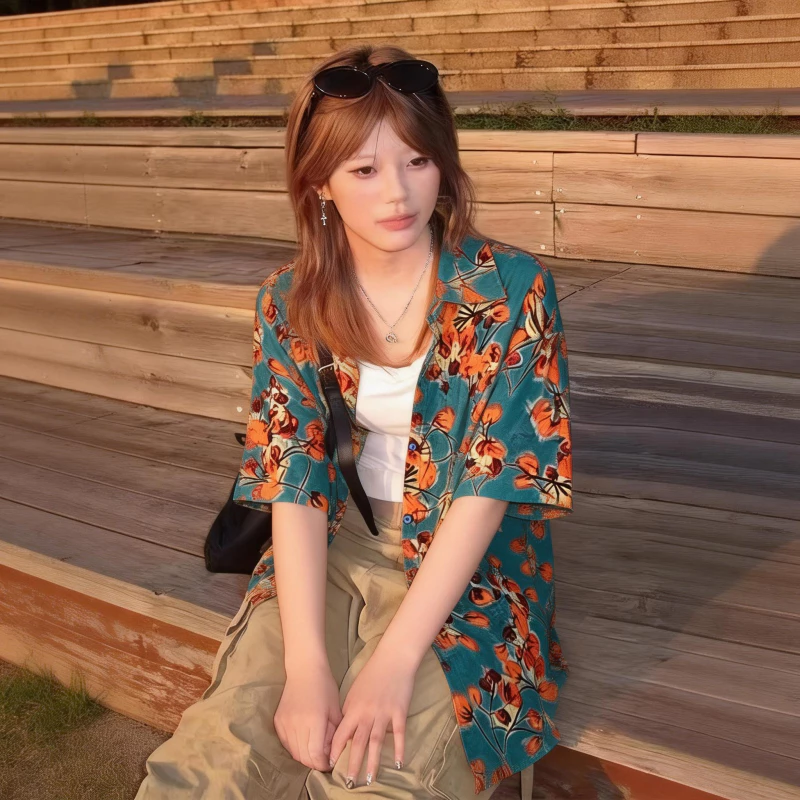 Hawaii Shirt เสื้อเชิ้ตแขนสั้น ลายดอกไม้ สไตล์เรโทร thumbnail 4
