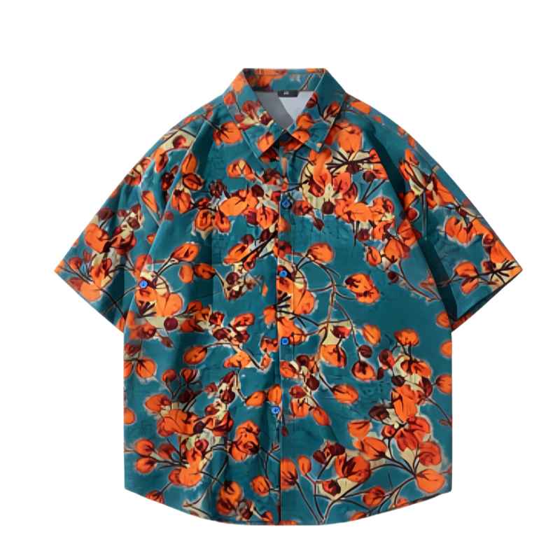 Hawaii Shirt เสื้อเชิ้ตแขนสั้น ลายดอกไม้ สไตล์เรโทร thumbnail 3
