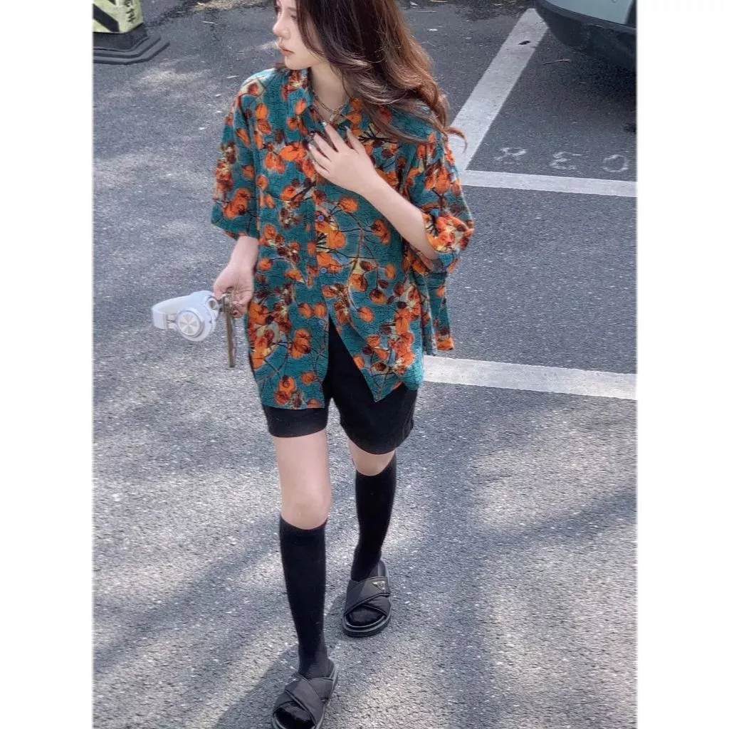 Hawaii Shirt เสื้อเชิ้ตแขนสั้น ลายดอกไม้ สไตล์เรโทร thumbnail 7