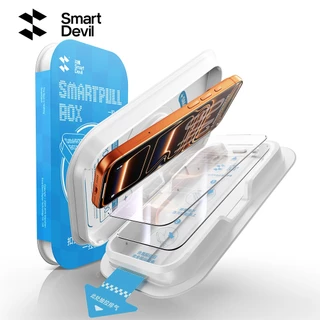 【AR ใสเต็มแผ่น】SmartDevil Little Magic กล่องกระจกนิรภัยสําหรับ iPhone 17 Pro Max/16 ProMax/15 Pro/13/14/12 เต็มหน้าจอปกคลุมกับ Peep Super Clear ลายนิ้วมือ
