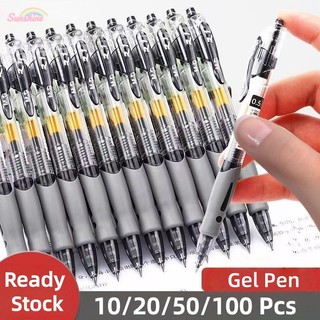 50 Pcs Gel Pen 0.5mm Press Sign Pens Student Writing Stationery Ballpen wholesale School Supplies ballpen sign pen