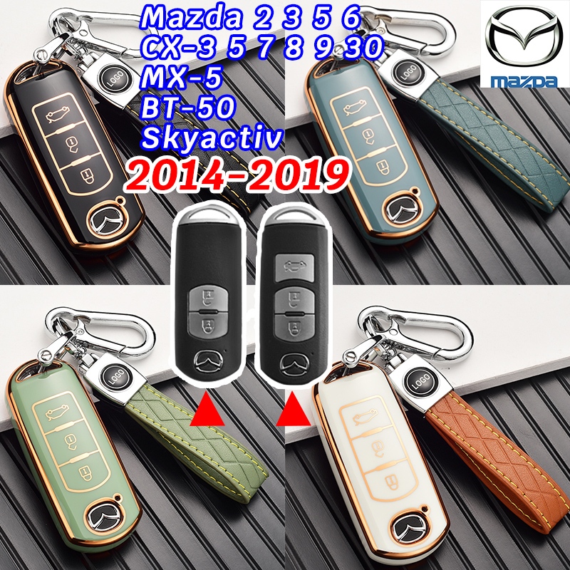 2014-2019 Mazda 2 Mazda 3 ฝาครอบกุญแจรถ Mazda 6 CX3 CX5 CX7 CX8 CX9 CX30 MX5 ผู้ถือกุญแจรถ BT50 Skyactiv Demio Alexa Atenza Mazda 5 เคสกุญแจรถ