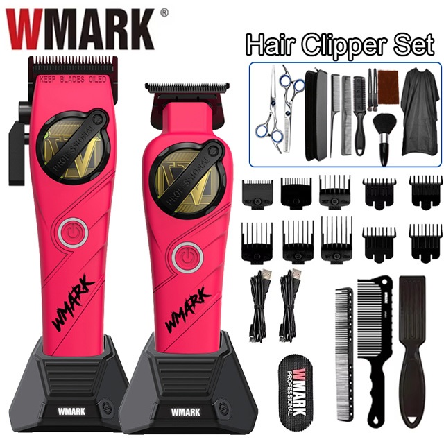 WMARK ปัตตาเลี่ยนตัดผมใหม่ NG-8613KIT พร้อมแท่นชาร์จ ร้านทําผม ชุดกรรไกรไฟฟ้าพิเศษ