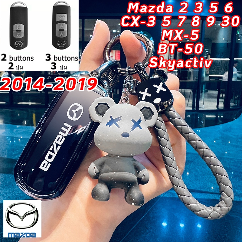 2014-2019 Mazda ฝาครอบกุญแจรถ Mazda 2 3 5 6 CX3 CX5 พวงกุญแจรถ CX7 CX8 CX9 Skyactiv CX30 MX5 BT50 Demio Alexa Atenza วัสดุ tpu กรณีกุญแจรถ