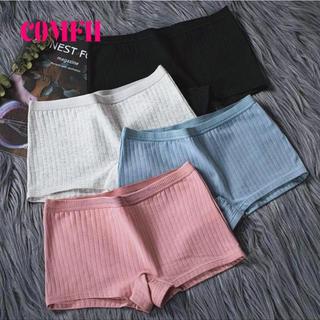 【Comfort Room】4PCS Underwear For WomenPure Cotton Antibacterial korean StyleSafety Pants Anti-Exposure Leggingsarge Size Square Corners #u0230 Panty