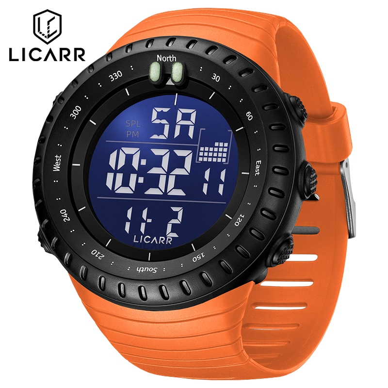 LICARR แบรนด์ชั้นนําแฟชั่นดิจิตอลวันที่ปลุกนาฬิกาผู้ชายกันกระแทก 9521