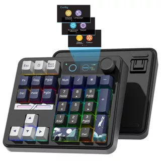 Womier SK30 คีย์บอร์ด Numpad พร้อมหน้าจอ & Knob Bluetooth5.0/2.4G/Type-C ปะเก็นไร้สายแป้นพิมพ์ตัวเลขสําหรับ PC