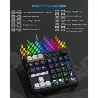 Womier SK30 คีย์บอร์ด Numpad พร้อมหน้าจอ & Knob Bluetooth5.0/2.4G/Type-C ปะเก็นไร้สายแป้นพิมพ์ตัวเลขสําหรับ PC