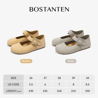 BOSTANTEN รองเท้ามารีย์ผู้หญิง พื้นหนานุ่มแบบพุดดิ้ง กันลื่น ทนทาน สไตล์มินิมอล แฟชั่น ใส่สบาย ระบายอากาศ Tokio Shoes