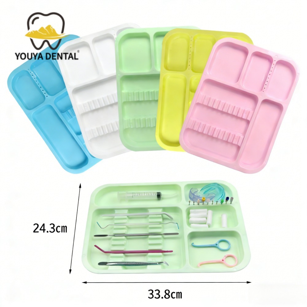 ถาดเครื่องมือทันตกรรมสี Autoclavable กล่องเก็บช่องเคลือบสี ถาดพลาสติก เครื่องมือในห้องปฏิบัติการ
