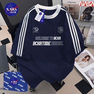 【จัดส่งจากกรุงเทพฯ】🔥NASA ฤดูร้อน สามแถบ oversize แขนสั้น cas…