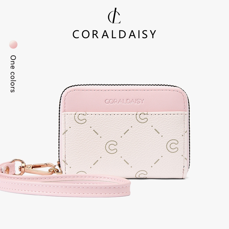 CORALDAISY กระเป๋าผู้หญิง 2026 ที่ใส่บัตรหลายช่อง กระเป๋าสตางค์เชือกเส้นเล็กซิป น่ารักและสง่างาม