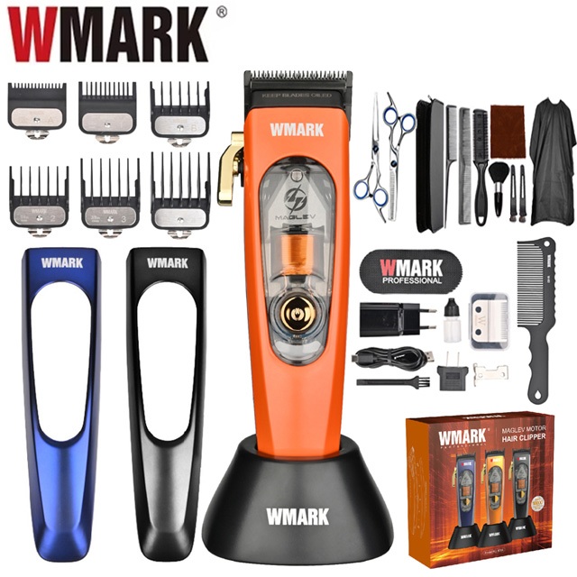 WMARK NG-9004B ปัตตาเลี่ยนไฟฟ้าไร้สาย มอเตอร์ Maglev รอบสูง ชาร์จไฟได้ เครื่องตัดผมสำหรับร้านบาร์เบอ