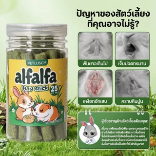 หญ้าอัดแท่ง หญ้าสติ๊ก ทำจากหญ้าทิโมธีแท้ ผสมแครอท、โอ๊ต、ดอกไม้ 100% สำหรับลับฟันสัตว์ฟันแทะ ขนมกระต่าย🐰🐹