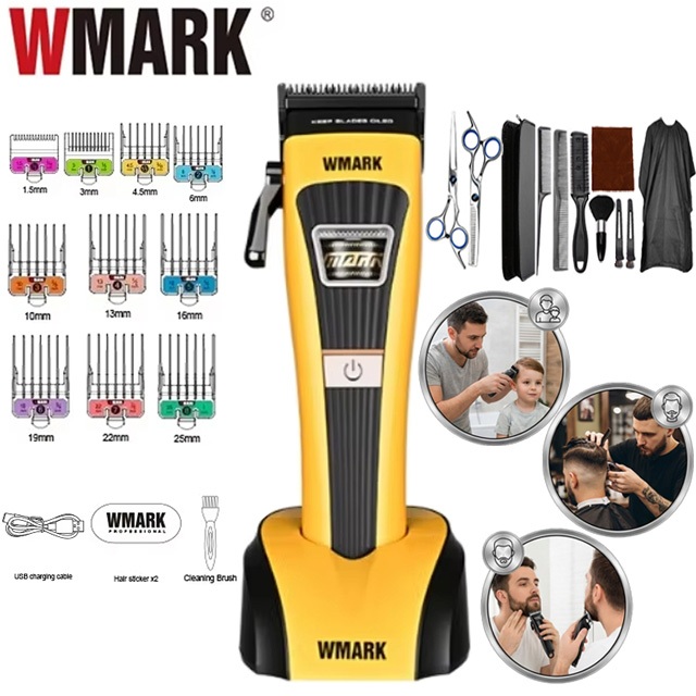 WMARK NG-V1 ชุดปัตตาเลี่ยนมืออาชีพ มอเตอร์ Outer Rotor BLDC รอบแรง เสียงเงียบ ไร้สาย สำหรับร้านตัดผม Barber