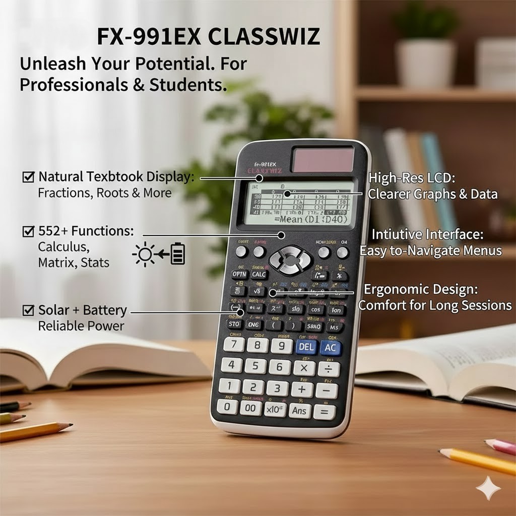 FX-991EX, FX-991ES Plus, และเครื่องคิดเลขวิทยาศาสตร์ FX-82MS เวอร์ชันใหม่พร้อมฟังก์ชั่น 240 คน รุ่นท