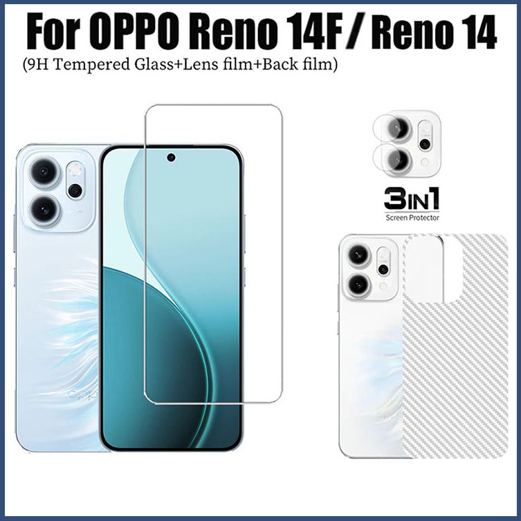 (3 In 1) สําหรับ OPPO Reno 14F 14 F กระจกนิรภัยสําหรับ Oppo Reno14 5G Reno14F 5G Reno14 Pro 5G 9H ฟิ