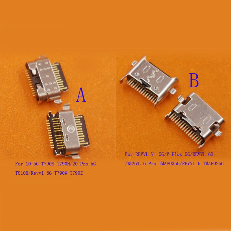 5-50Pcs ปลั๊ก USB สําหรับ TCL 20 Pro Revvl 6X 6 10 5G V Plus 6Pro T790W T790Z T790S T790H T810H ประเ