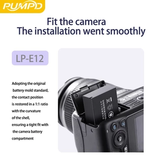 PUMPD LP-E12 แบตเตอรี่กล้องสําหรับ Canon EOS M M2 M10 M50 M50MarkIl M100 M200 100D Single slot charger