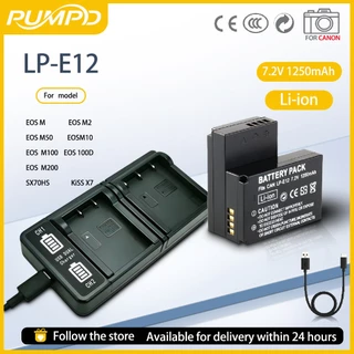 PUMPD LP-E12 แบตเตอรี่กล้องเหมาะสําหรับ Canon EOS M M2 M50 M50MarkIl M100 M200 100D กล้อง charger