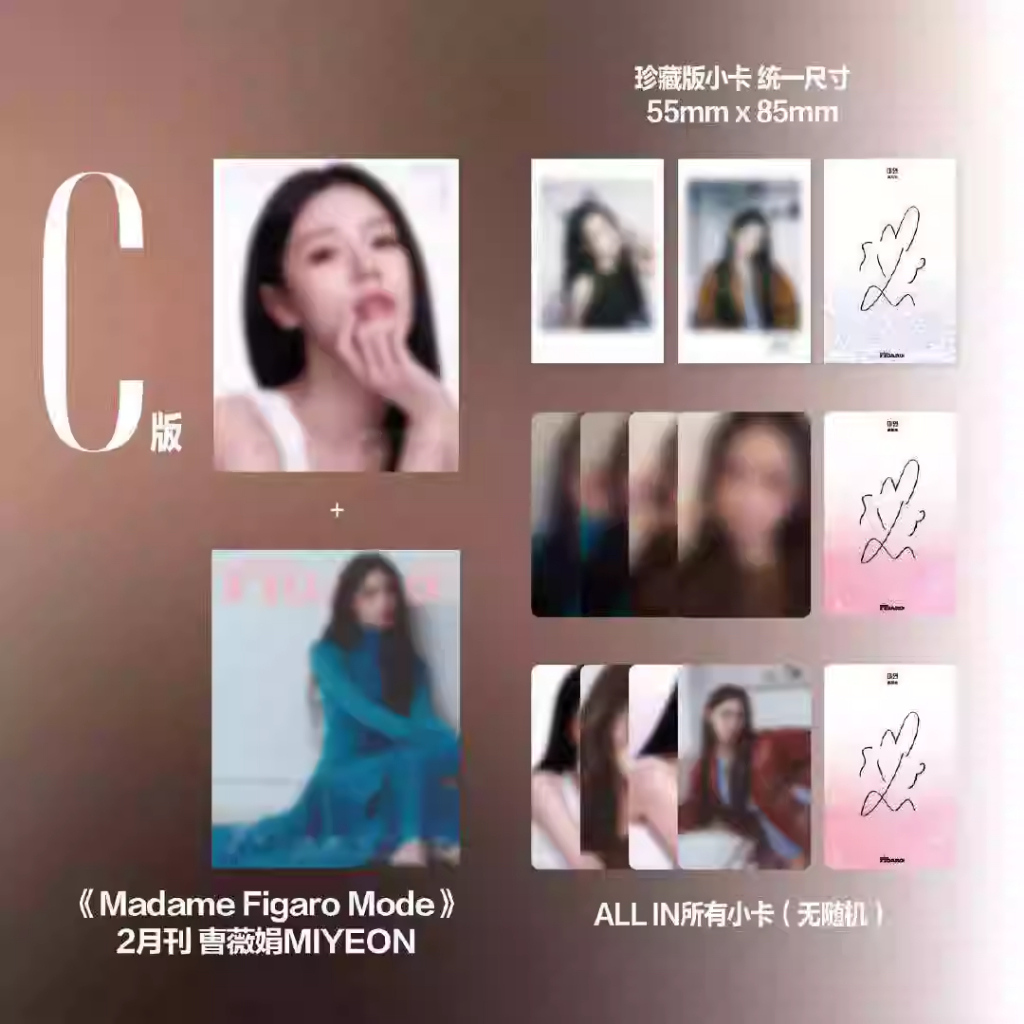 ชุดเวอร์ชั่น Fegaro C: A+B Cover Magaro Magazine+ALL IN ALL Photocards Madame Figaro Mode Figaro Mag