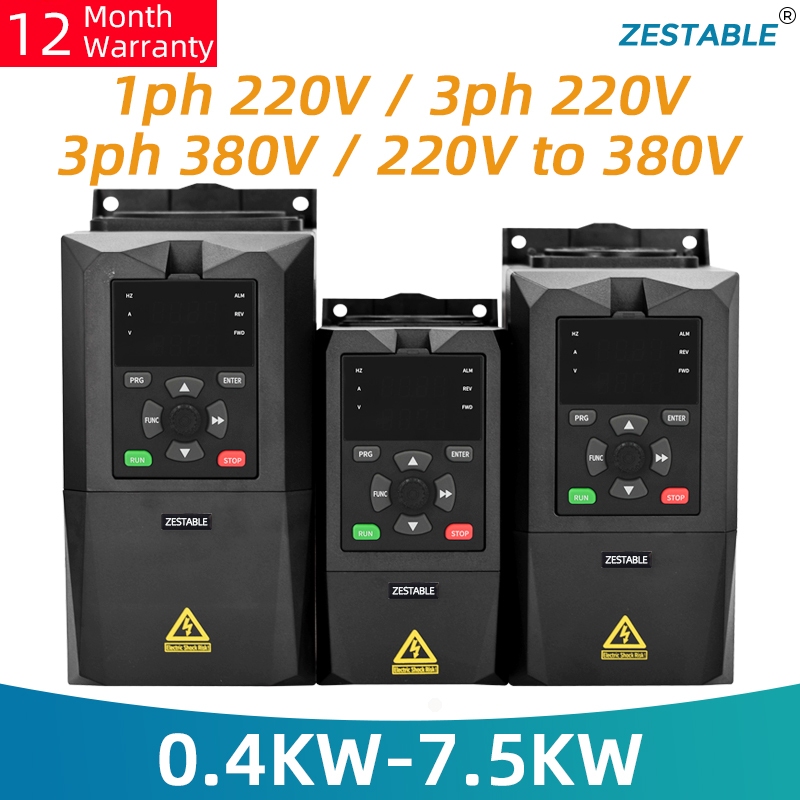 1 เฟส 3 เฟส 220V 380V 0.4 - 7.5KW VFD มอเตอร ์ ตัวควบคุมความเร ็ วความถี ่ อินเวอร ์ เตอร ์ ไดรฟ ์AC