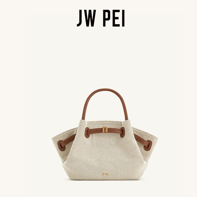 กระเป๋า tote mini JW PEI Hana สไตล์เรโทรสำหรับผู้หญิง สายปรับได้