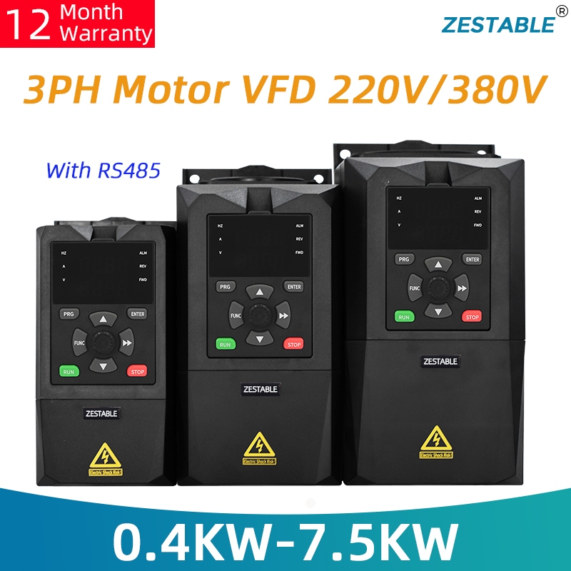 VFD 220V 380V 0.4KW-7.5KW พร้อม RS485 สามเฟสมอเตอร์เหนี่ยวนําควบคุมความเร็ว AC Driver อินเวอร์เตอร์ – โปรปัง