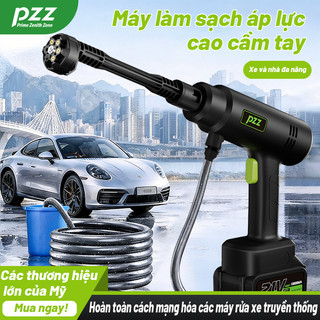 Máy rửa xe chạy pin sạc không dây PZZ của Mỹ Máy rửa xe áp lực siêu cao Dùng cho gia đình và ô tô, xe máy Thiết kế đa năng Áp lực nước mạnh Dễ sử dụng