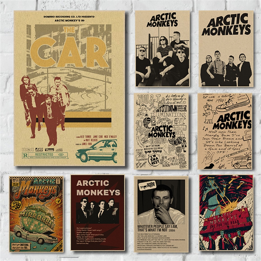 Arctic Monkeys Kraftpaper ภาพวาดโปสเตอร์ Retro กระดาษคราฟท์ห้องพักหอพัก Wall Art Home Decor โปสเตอร์
