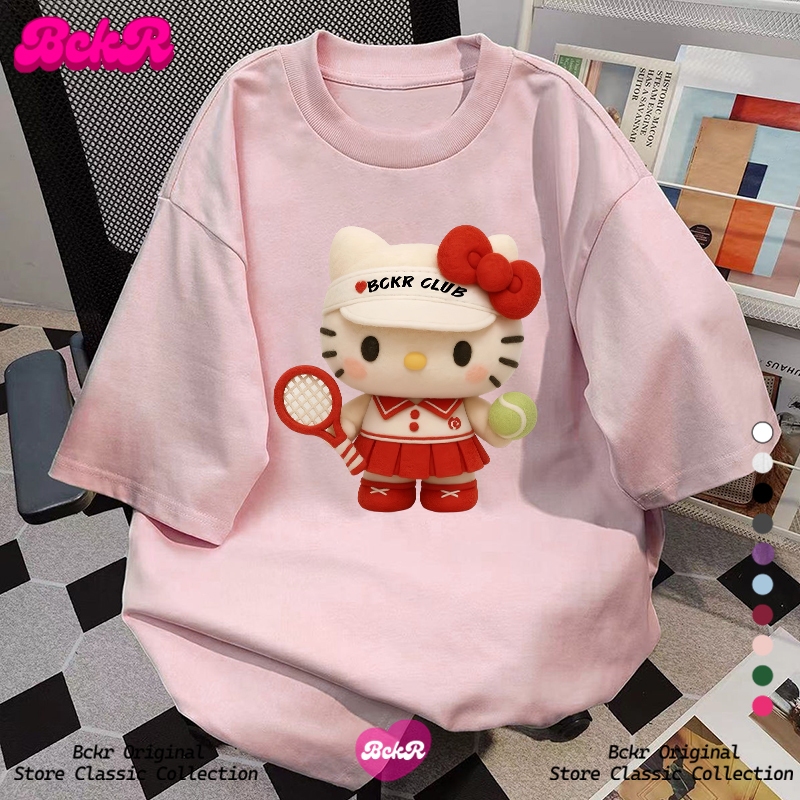 【จัดส่งตลอด 24 ชั่วโมง】🔥BCKR น่ารัก ลายแมวน้อย เสื้อผญ เสื่อยืด😽สไตล์พรีพี oversizeคอกลม เสื้อYG4314