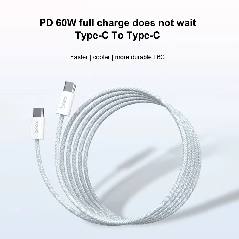 hoco. สายชาร์จ X104 Charging Data Cable PD 60W Fast Charge สายชาร์จชาร์จเร็ว Type-C to Type-C ความยาว1M/2M thumbnail 5
