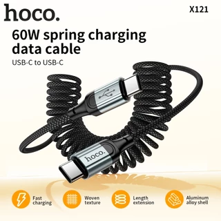 hoco. X121 สายชาร์จแบบสปริงถักไนลอน รองรับMicro/Li/Type-C สนับสนุนการชาร์จรวดเร็ว 60W ความยาวสาย 1.5 เมตร