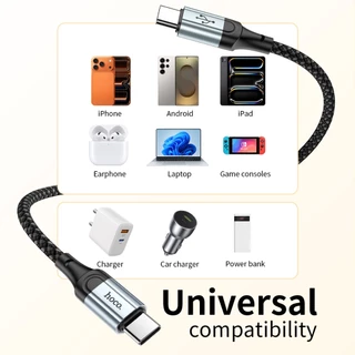hoco. X121 สายชาร์จแบบสปริงถักไนลอน รองรับMicro/Li/Type-C สนับสนุนการชาร์จรวดเร็ว 60W ความยาวสาย 1.5 เมตร