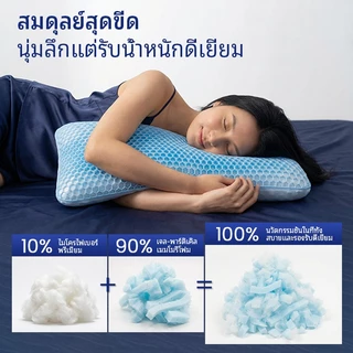 【Napoia】หมอนเจลเย็นเพื่อสุขภาพ เมมโมรี่ โฟม หมอนสุขภาพ หมอนรองคอเพื่อสุขภาพ Memory Foam Gel Cooling Comfort Pillow