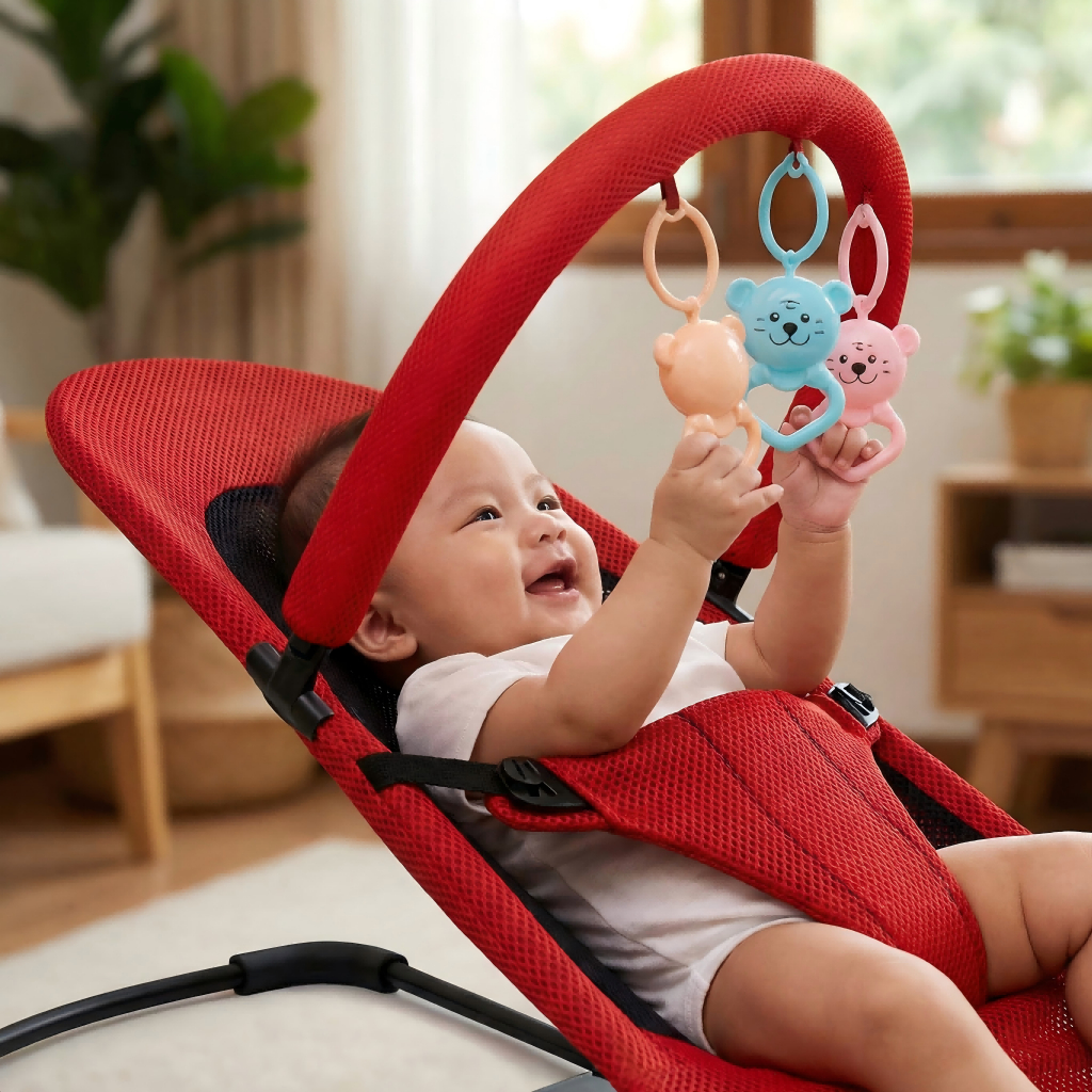 Tome เก้าอี้โยกเด็ก ปรับนั่ง-นอนได้ พับเก็บได้ ที่นอนโยกเอนกประสงค์ กล่อมนอน ของขวัญสำหรับลูกน้อย - รูปที่ 4