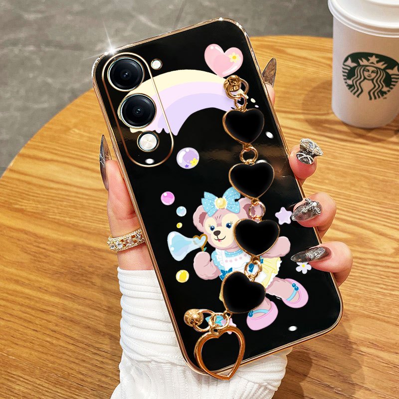 YBD เคสโทรศัพท์สําหรับ Vivo Y19S Pro Y29 T4X Y04 4G Y29S 5G Y19E Y76 Y76S 4G Electroplating การ์ตูน 