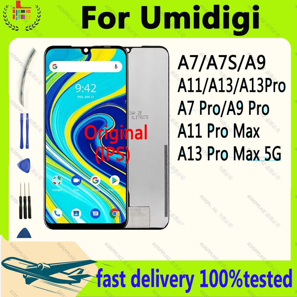 เต็มหน้าจอสําหรับ Umidigi A7Pro A7S A9 A9Pro A13 A13S A11 Pro Max A13Pro Max จอแสดงผล LCD Touch Digi
