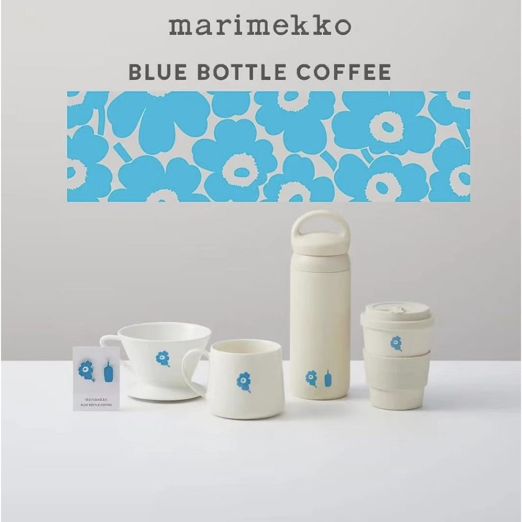 Xianxianjia ฟินแลนด์ Marimekko และขวดสีฟ้ากาแฟขวดสีฟ้าขวดน้ําแบรนด์ร่วม