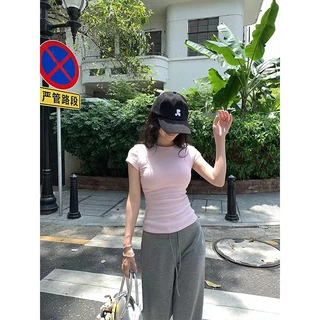 MOSESQUEEN มอสเนส ควีน สไตล์เกาหลี คอเรือ กางเกงขา.getLong ทรงกระชับ หรูหรา ระบายอากาศได้ดี เหมาะสำหรับการทำงานและสวมใส่วันธรรมดา #63550